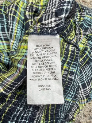 BP Plaid Square Neck Smocked Crop Top Blouse 1X Green Blue Black NWT Plus Size thumbnail 5