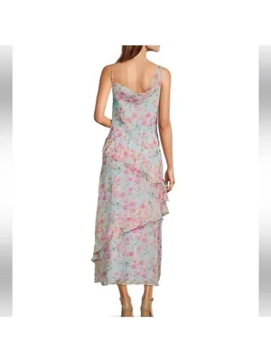 ASTR The Label Levina Floral Ruffle One Shoulder Maxi Dress, M thumbnail 7