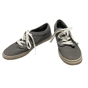 Vans‎ Women's 8 Grey Canvas Sneaker Slim Gym Shoe Skater Casual Comfortable thumbnail 2