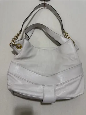 MICHAEL Michael Kors White Leather Shoulder Hobo with Gold Hardware Accents thumbnail 2