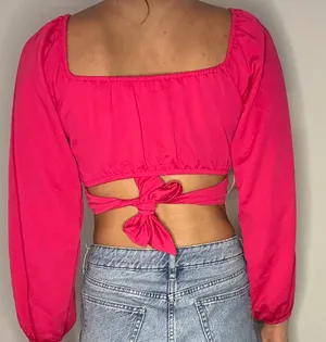 Altar'd State Pink Tie Back Shirt thumbnail 4
