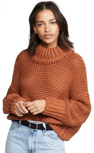 Free people my only sunshine chunky knit oversized sweater thumbnail 1