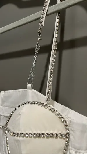 Amazon White Rhinestone Dress thumbnail 2