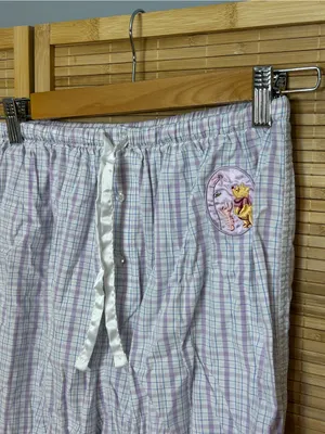 Disney vintage purple plaid Winnie the Pooh pajama lounge pants woman’s medium thumbnail 2
