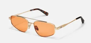 Quay “ Pit Stop” Sunglasses Brushed Gold Frame / Honey Lens thumbnail 1