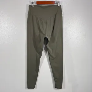 K. By Kendra Scott Activewear High‎ Rise Lustrous Leggings Olive Green Size L thumbnail 4