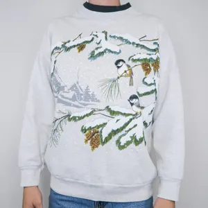 Vintage 90s Winter Bird Christmas Sweatshirt thumbnail 1