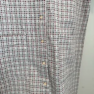 Mo:vint By Anthropologie Dress Dot Textured V Neck Button Down Short Sleeve M thumbnail 2