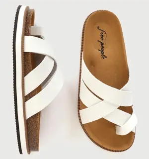 EUC Free People Ventura Sandals White Size 10 Retail $88.00 thumbnail 1