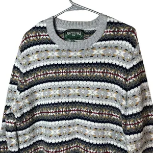 American Eagle Mens Super Soft Fair isle Crew Neck Sweater Large Tall thumbnail 2