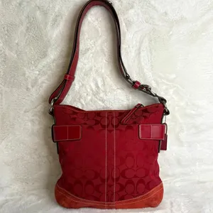 y2k Coach Vintage Soho Red Jacquard Shoulder Bag Crossbody thumbnail 2