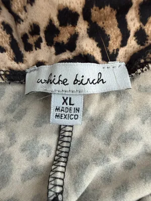white birch Leopard Print Bike Shorts - Tan and Black thumbnail 4