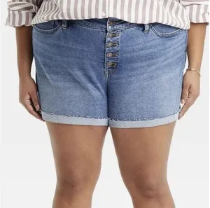 Ava & Viv Button Fly Denim Jean Shorts High Rise Cut Offs Plus Size 20W thumbnail 1
