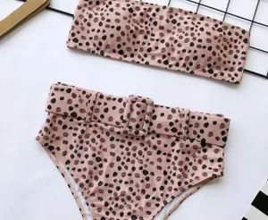 Boutique Polka Dots bandeau high waist belted Bikini thumbnail 5