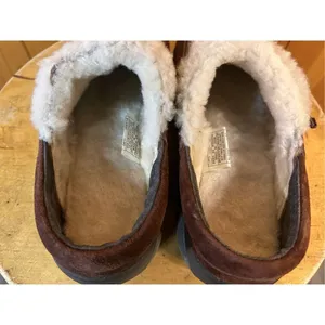 Merrell Women's Leather Encore Buckle Puff Slide Mules Faux Fur Cocoa size 5 thumbnail 5