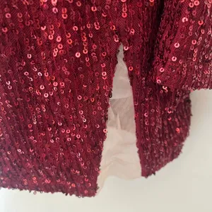 Y2K Luxe Dress Red Sequin Mini Dress Sz S Mesh Cutout Clubwear Glam Holiday NYE thumbnail 4