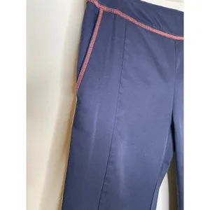 Adidas Blue Sz Large Three Stripe Pants Pockets Twill thumbnail 6