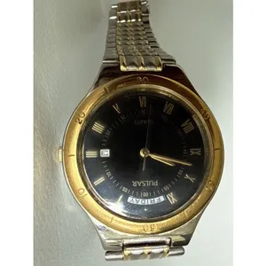 Vintage PULSAR V544-7A10 Two-Tone Quartz Analog Men's Watch Need Battery thumbnail 3