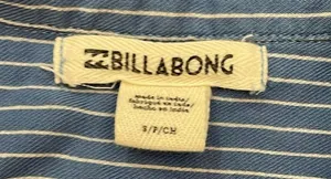 Billabong Blue & White Striped Long Sleeve Button Down Women's Shirt Size Small thumbnail 10