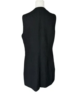 Abercrombie - Mara Tweed Vest Mini Dress Black Gold Buttons Sz Large Tall thumbnail 6