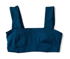 Teal blue seamless sports bra thumbnail 1