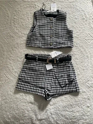 Zara Textured Waistcoat and Belted Skort thumbnail 5