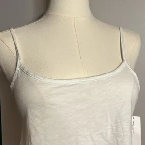 American Eagle NWT white crop tank with lettuce hem XS thumbnail 3