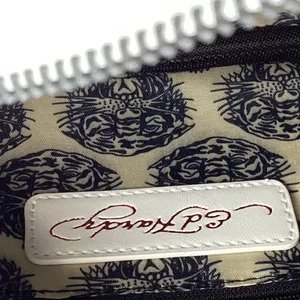 Ed Hardy Satchel Bag Butterfly & Skull White Backround NEW! Retail $80 thumbnail 4