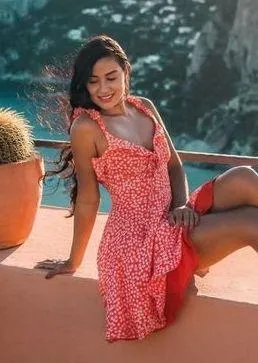 ✨HP✨Ditsy Floral Tie Neck Ruffle Trim Cami Dress✨ thumbnail 2
