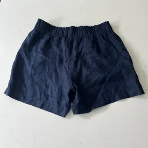 Quince Women's 100% European Linen High Waisted Shorts Deep Navy Size L thumbnail 3