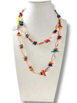 Free People Ariana Ost At The Market Necklace Pink NWT Belly Chain Shells Beach thumbnail 15