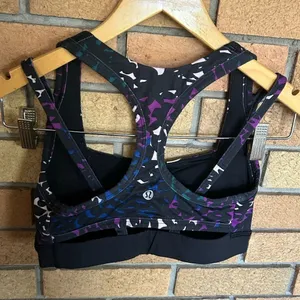 Lululemon Splendour Sports Bra Shadow Wrap Multi / Black Padded Racerback Size 4 thumbnail 4