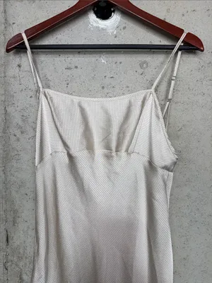 Intimately free people Light Beige Minimal Strappy slip midi dress sz S thumbnail 2