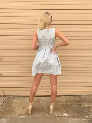 Aureum Colorful Tweed Basque Waist Dress thumbnail 4