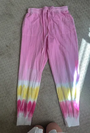 M Pink tie dye sweatpants thumbnail 1