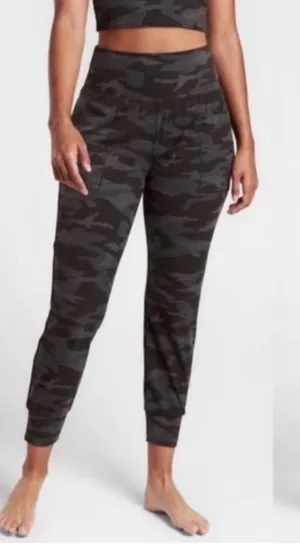 Athleta Salutation Camo Jogger Women‎ Small Black Grey Excellent High Waist thumbnail 1