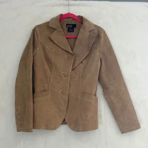 Mark Alan Tan Suede Leather Blazer‎ Jacket Two Button Western Yoke RN 96518 thumbnail 1