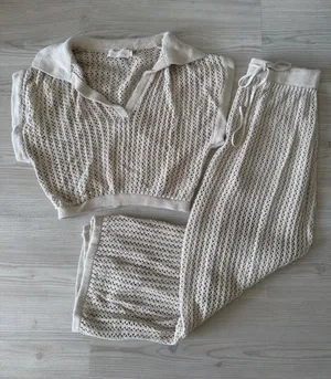 Beige Botany Cream Crochet Top & Skirt thumbnail 1