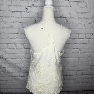 NWT Anthropologie E by Eloise Elegant Cream Floral Lace Women's Top size medium thumbnail 6