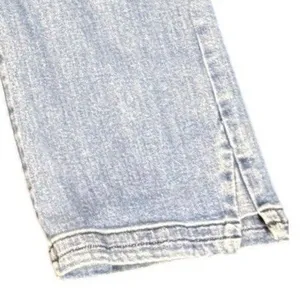 Risen Women's 9/29 Light Wash Wide Leg Jeans Side Slit Hem Stretch 5 Pocket Blue thumbnail 5