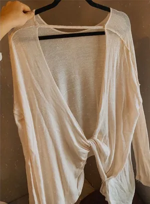 Free people Cream oversized Knotted Cardigan thumbnail 1