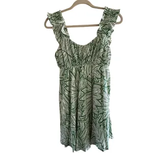 Blu Pepper Green Tropical Ruffle Mini Sundress Size Small Resort Vacation thumbnail 2