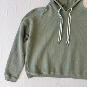 Aerie New Love Corded Hoodie M Sage Green Oversized Cozycore thumbnail 13
