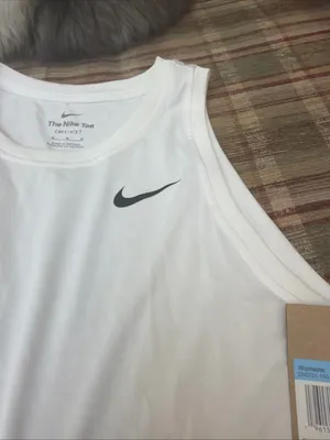 Nike White Tank Top with Black Swoosh thumbnail 3