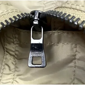 Coach Rain Coat Womens Large Beige Mid Length Zip‎ Jacket Drawstring Pockets thumbnail 6