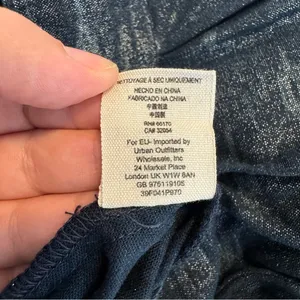 Free People Linen Blend Metallic Navy‎ Ikat Pattern Pants Size Small thumbnail 7