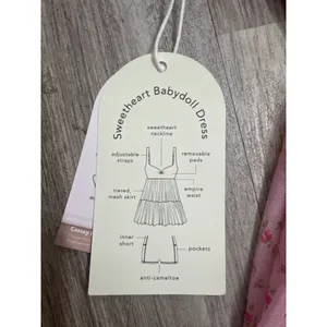 Blogilates Sweetheart Babydoll Dress Pink Gingham Floral Mesh Mini Medium New thumbnail 7