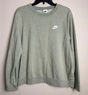 Nike Women Size XL Crew Neck Green Pullover‎ fleece sweater thumbnail 1