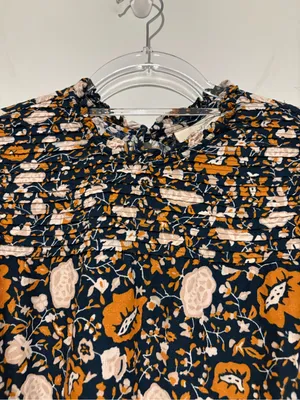 Universal thread long sleeve floral midi dress‎ blue orange size medium thumbnail 4