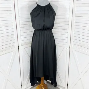 Apt. 9 High Low Halter Tie Neck Midi Maxi Dress Black Small Sleeveless Tencel‎ thumbnail 11